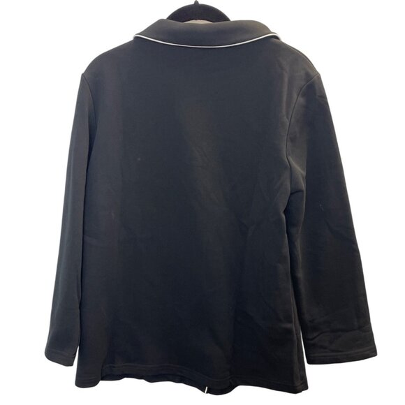 Goelia Womens Black Button-Up Pajama Set With White Piping Trim Sz 4 - New - Picture 5 of 14